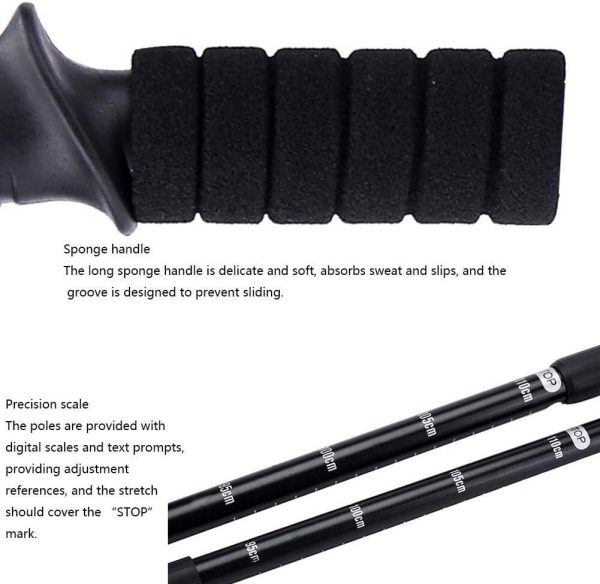 TaffSPORT Tongkat Hiking Trekking Pole Curved Telescopic 4 Section - X-100