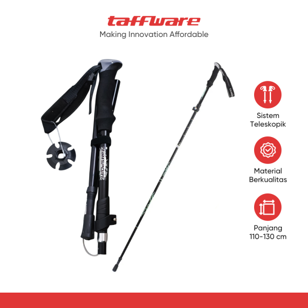 TaffSPORT Tongkat Hiking Trekking Pole 5 Section 130cm Foldable 36cm - TF13