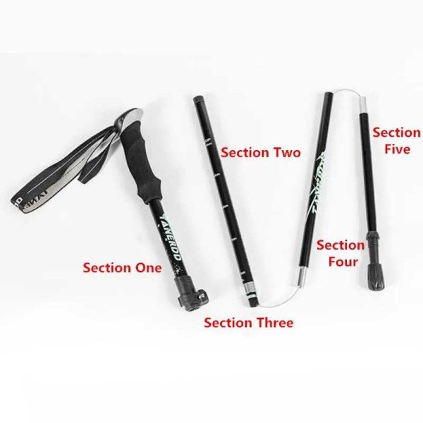 TaffSPORT Tongkat Hiking Trekking Pole 5 Section 130cm Foldable 36cm - TF13