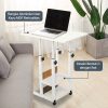 TaffHOME Meja Rak Laptop Adjustable Portable Desk with 2 Racks - ND03 - White