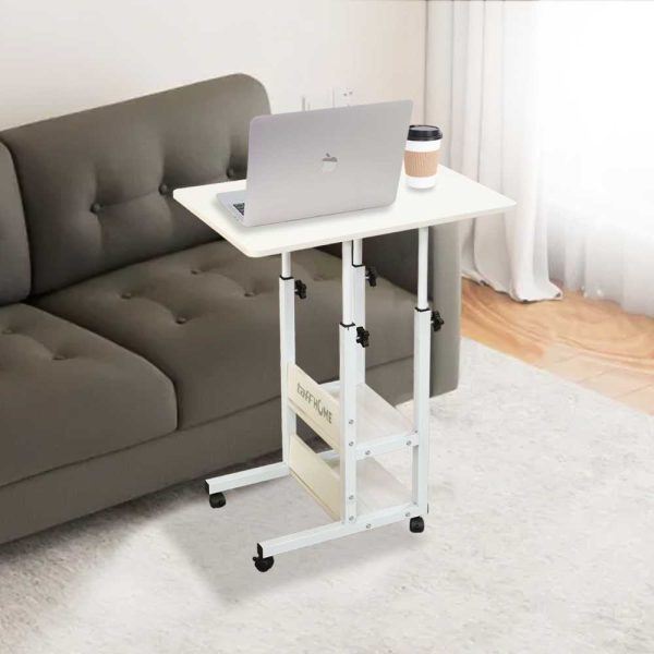 TaffHOME Meja Rak Laptop Adjustable Portable Desk with 2 Racks - ND03 - White
