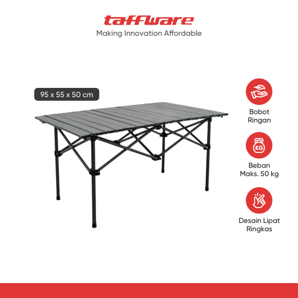 TaffSPORT Meja Lipat Piknik Portable Foldable Camping Table with Bag - AF59