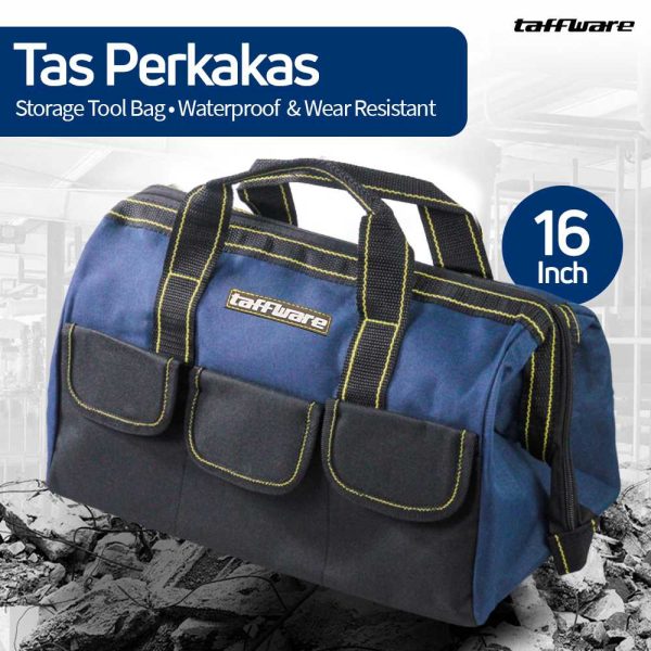 Tas Perkakas Taffware Storage Tool Bag Waterproof - Blue