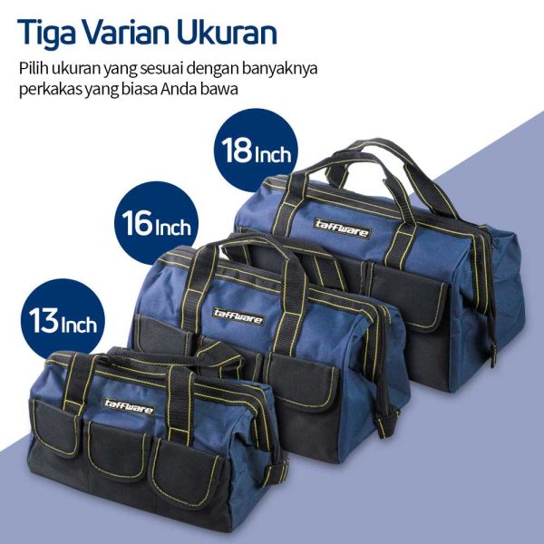 Tas Perkakas Taffware Storage Tool Bag Waterproof - Blue
