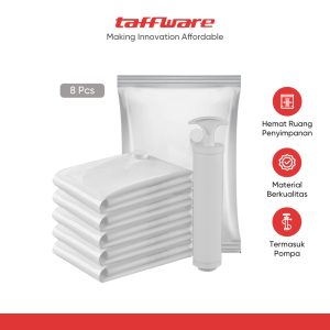 TaffPACK Kantong Plastik Vakum Pakaian Multisize 8 PCS with Hand Pump - WH021