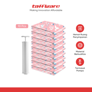 TaffPACK Kantong Plastik Vakum Pakaian Multisize 10 PCS Hand Pump - SN1000