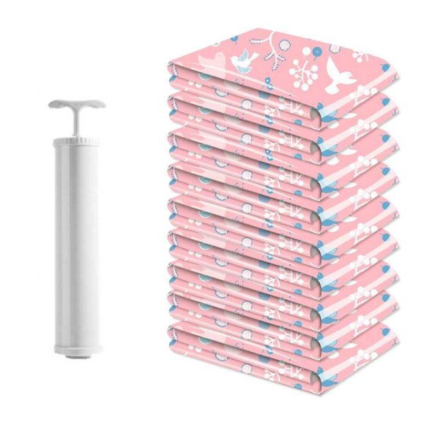 TaffPACK Kantong Plastik Vakum Pakaian Multisize 10 PCS Hand Pump - SN1000