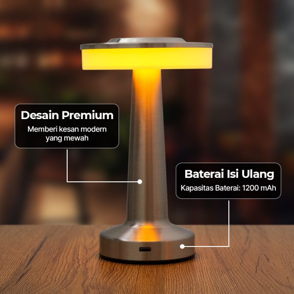 TaffLED Lampu Meja Hias Touch LED USB Rechargeable Tri Color 1W - BRF5