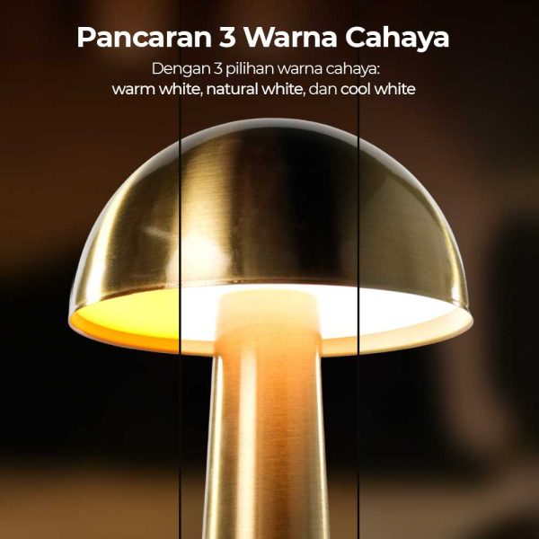 TaffLED Lampu Meja Hias Touch LED USB Rechargeable Tri Color 1200mAh - CF-12