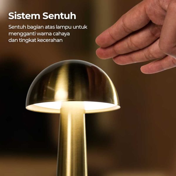 TaffLED Lampu Meja Hias Touch LED USB Rechargeable Tri Color 1200mAh - CF-12