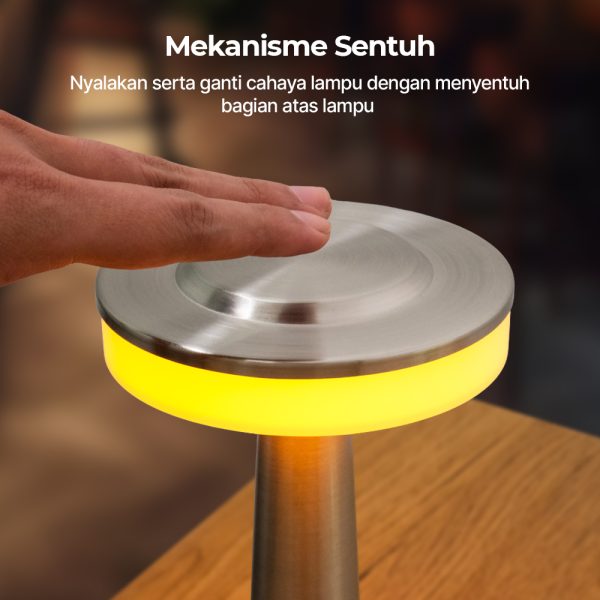 TaffLED Lampu Meja Hias Touch LED USB Rechargeable Tri Color 1W - BRF5