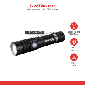 TaffLED Senter LED USB Rechargeable XML-T6 6200 Lumens 10W - P15