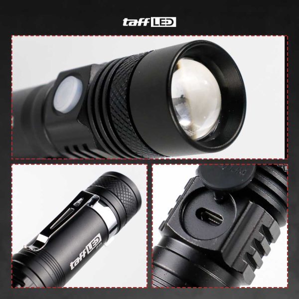 TaffLED Senter LED USB Rechargeable XML-T6 6200 Lumens 10W - P15