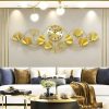 TaffHOME Jam Dinding Besi Elegan Ginkgo Biloba Silent Movement 120cm - LZ-43