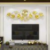 TaffHOME Jam Dinding Besi Elegan Ginkgo Biloba Silent Movement 120cm - LZ-43