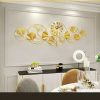 TaffHOME Jam Dinding Besi Elegan Ginkgo Biloba Silent Movement 120cm - LZ-43