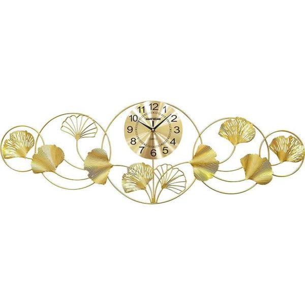 TaffHOME Jam Dinding Besi Elegan Ginkgo Biloba Silent Movement 120cm - LZ-43
