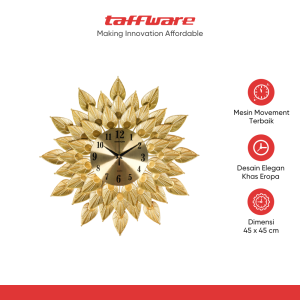 TaffHOME Jam Dinding Besi Sunflower Silent Movement 45cm - WM-45