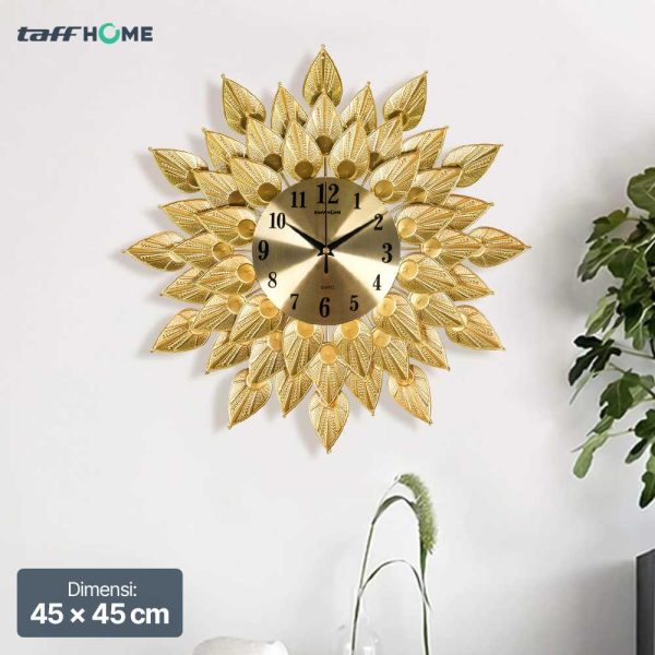 TaffHOME Jam Dinding Besi Sunflower Silent Movement 45cm - WM-45