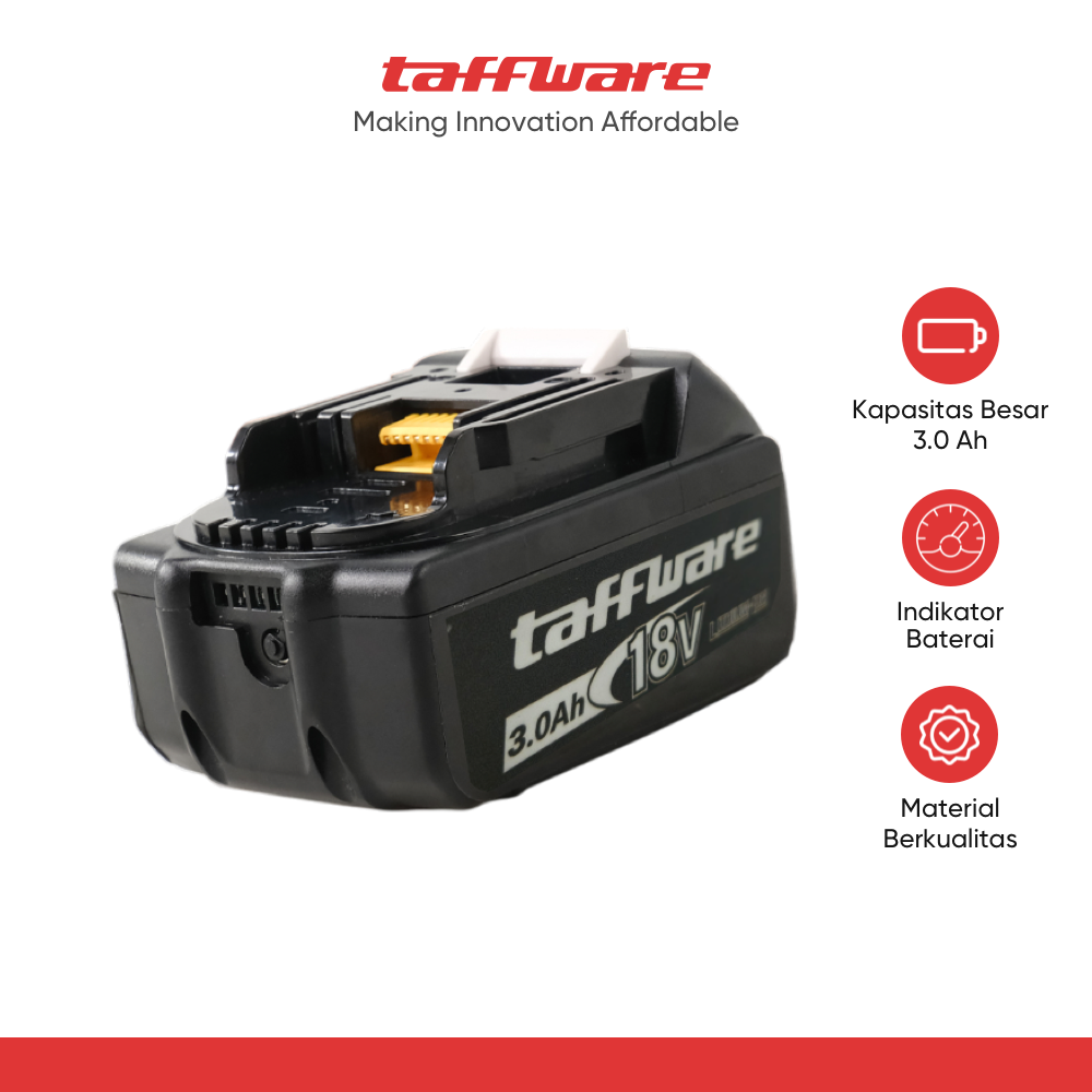 Taffware Baterai Lithium 5C Electric Power Tools 18V 3.0Ah - BL1860B ...