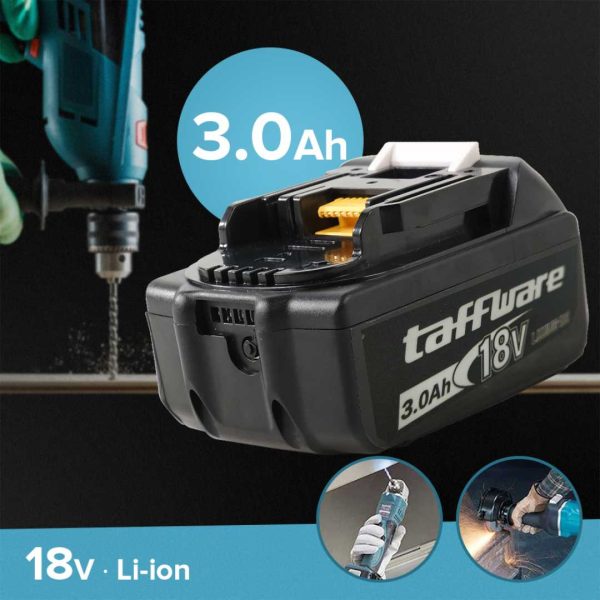 Taffware Baterai Lithium 5C Electric Power Tools 18V 3.0Ah - BL1860B
