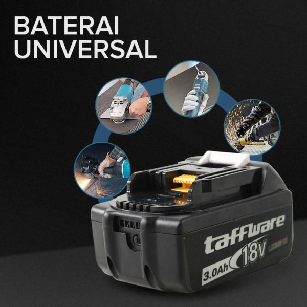 Taffware Baterai Lithium 5C Electric Power Tools 18V 3.0Ah - BL1860B