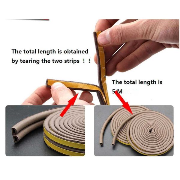 TaffHOME Lis Strip Pintu Door Noise Insulation D Tape 9x6mm 10M - KK-062