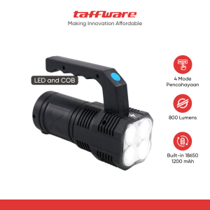 TaffLED Senter Darurat Flashlight Rechargeable LED and COB 1200mAh - SL16