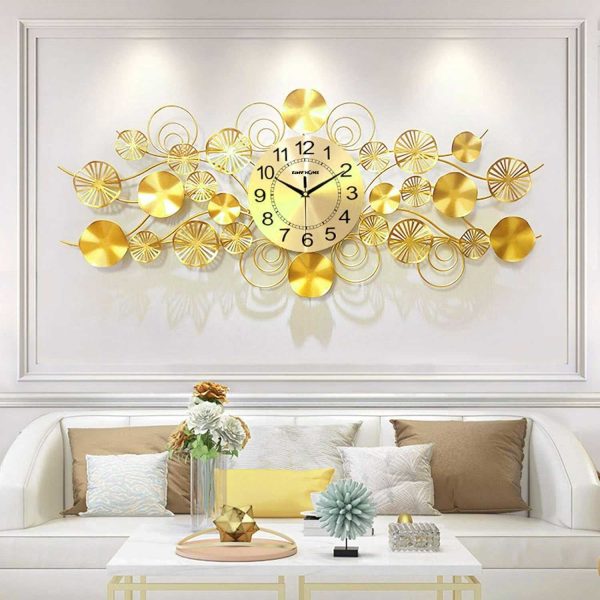 TaffHOME Jam Dinding Besi Elegan Modern Clock Silent Movement 99cm - F33898