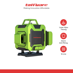 Taffware Laser Level Green 4D 16 Line Automatic Alarm Remote Control - LLX-360