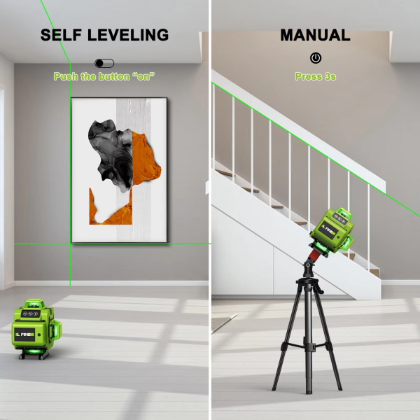 Taffware Laser Level Green 4D 16 Line Automatic Alarm Remote Control - LLX-360