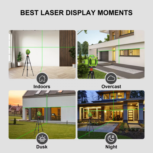 Taffware Laser Level Green 4D 16 Line Automatic Alarm Remote Control - LLX-360