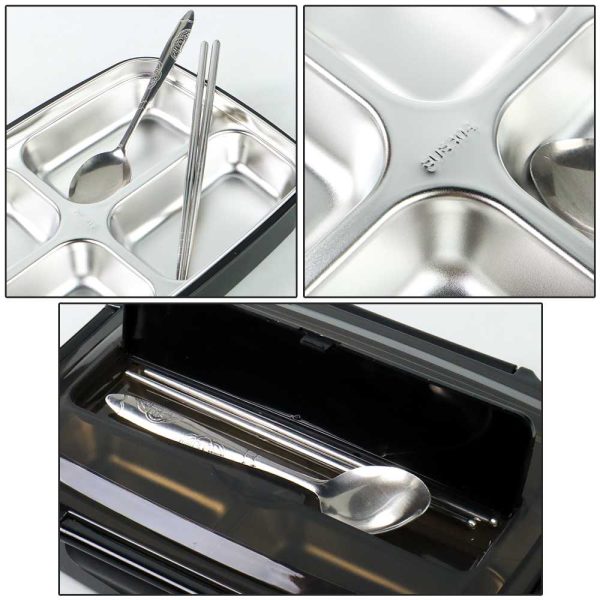 TaffHOME Kotak Makan Lunch Box Stainless Steel 4 Grid 1L - LB0919