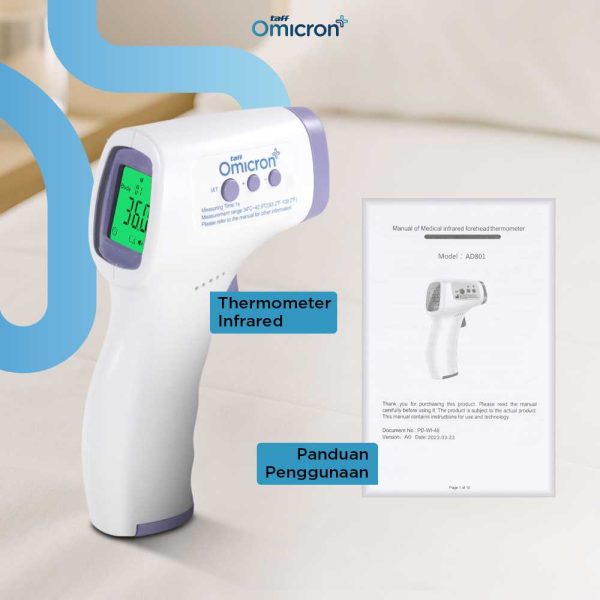 TaffOmicron Thermogun Thermometer Tembak Suhu Badan Infrared - AD801