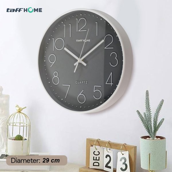 TaffHOME Jam Dinding Bulat Quartz Indoor Wall Clock Round Shape 29cm - MS30