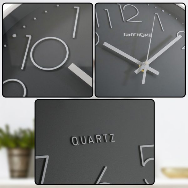 TaffHOME Jam Dinding Bulat Quartz Indoor Wall Clock Round Shape 29cm - MS30