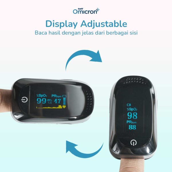 TaffOmicron Fingertip Pulse Oximeter Alat Ukur Kadar Oksigen Darah - PO-A2AO