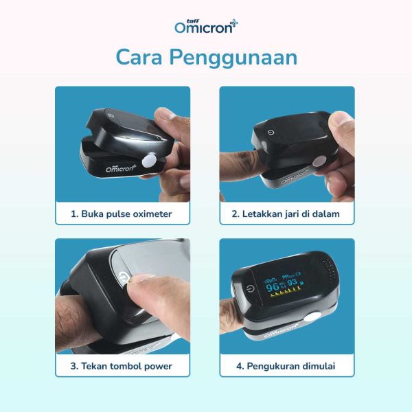 TaffOmicron Fingertip Pulse Oximeter Alat Ukur Kadar Oksigen Darah - PO-A2AO