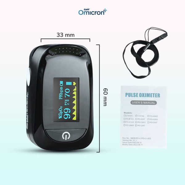 TaffOmicron Fingertip Pulse Oximeter Alat Ukur Kadar Oksigen Darah - PO-A2AO