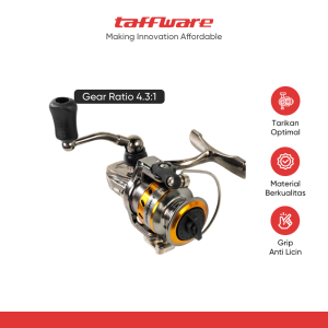TaffSPORT Reel Pancing Mini Spinning Fishing Reel 4.3:1 Gear Ratio - MN100