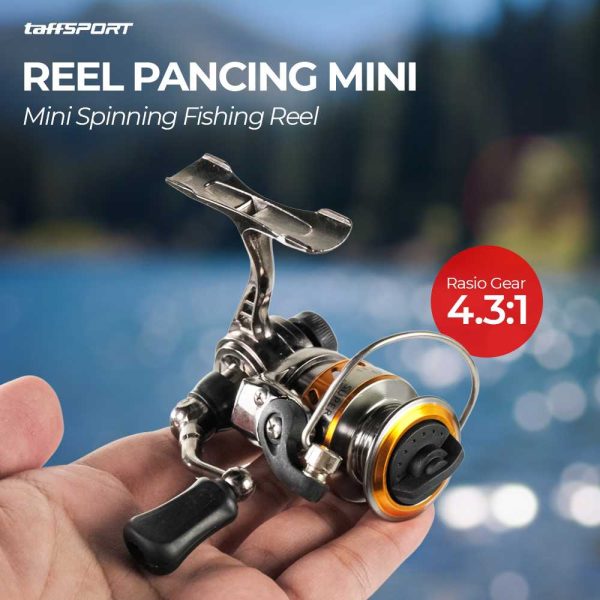 TaffSPORT Reel Pancing Mini Spinning Fishing Reel 4.3:1 Gear Ratio - MN100