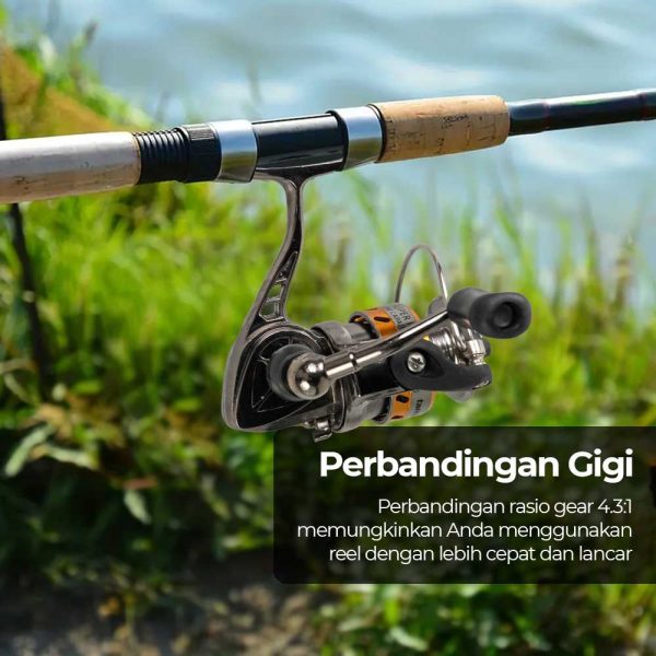 TaffSPORT Reel Pancing Mini Spinning Fishing Reel 4.3:1 Gear Ratio - MN100