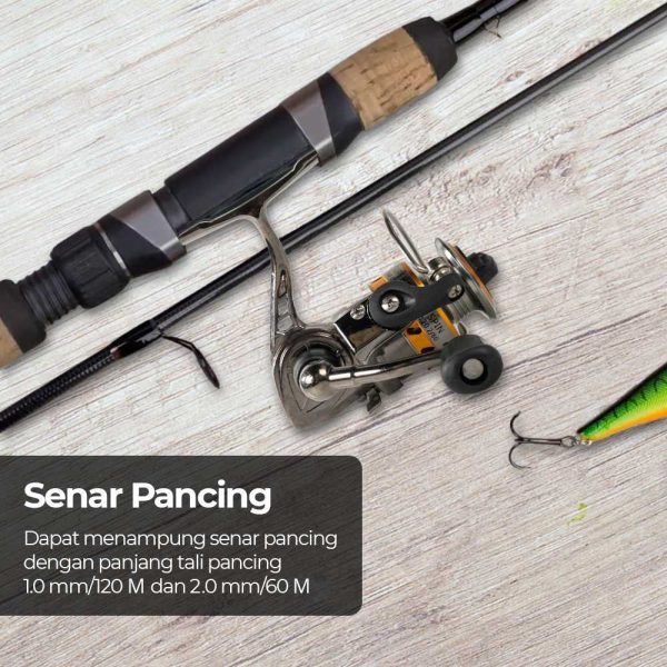 TaffSPORT Reel Pancing Mini Spinning Fishing Reel 4.3:1 Gear Ratio - MN100