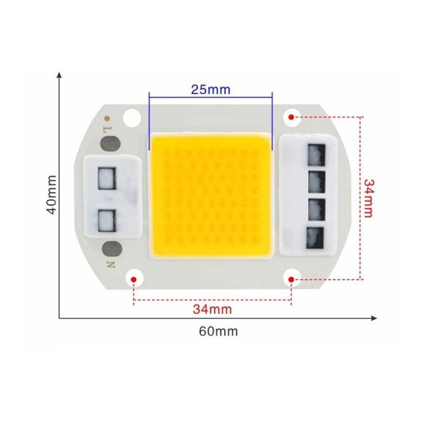 TaffLED Suide Chip LED COB Spotlight Warm White 3000K 220V 50W - F6040
