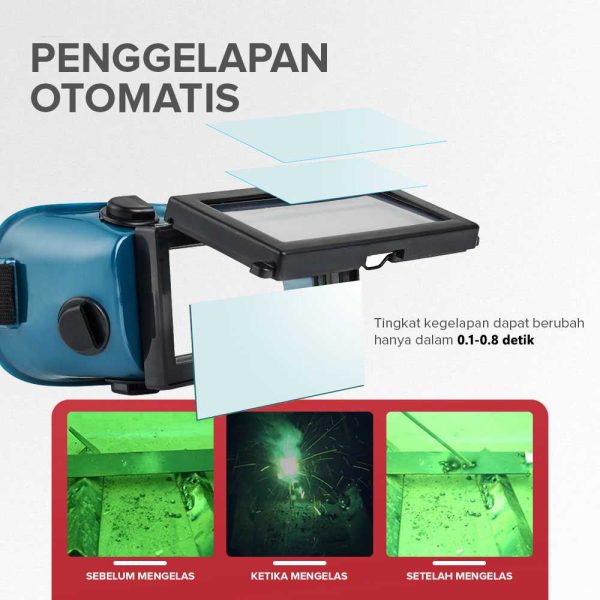 TaffGUARD Kacamata Las Otomatis Auto Darkening Welding Goggles - YZ01
