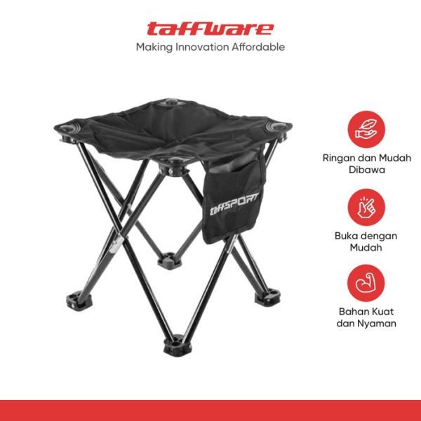 TaffSPORT Kursi Lipat Outdoor Mancing Camping Portable 32 x 32 x 34cm - A149