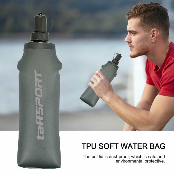 TaffSPORT Botol Minum Soft Flask Foldable Sport Water BPA Free 500ml - YF-50 - Gray