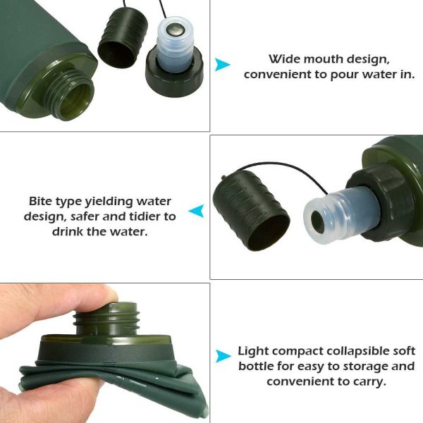 TaffSPORT Botol Minum Soft Flask Foldable Sport Water BPA Free 500ml - YF-50 - Gray