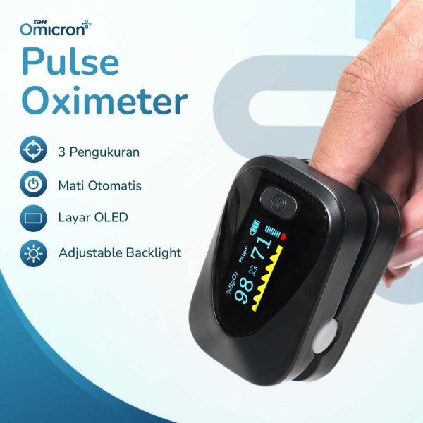 TaffOmicron Fingertip Pulse Oximeter Digital Alat Ukur Oksigen Darah - PO-C6AO