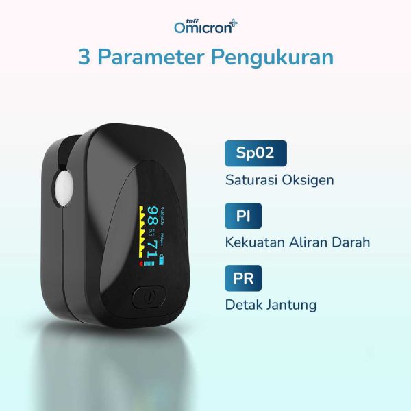 TaffOmicron Fingertip Pulse Oximeter Digital Alat Ukur Oksigen Darah - PO-C6AO